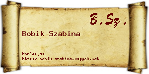 Bobik Szabina névjegykártya